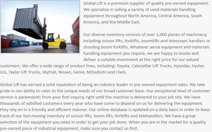Global Lift Equipment Dallas